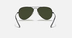 Ray-Ban Aviator Black & Green Sunglasses- Size 58