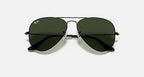 Ray-Ban Aviator Black & Green Sunglasses- Size 58