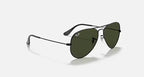 Ray-Ban Aviator Black & Green Sunglasses- Size 58