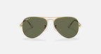 Ray-Ban Aviator Gold &  Green Pilot Sunglasses -Size 55