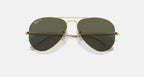 Ray-Ban Aviator Gold &  Green Pilot Sunglasses -Size 55