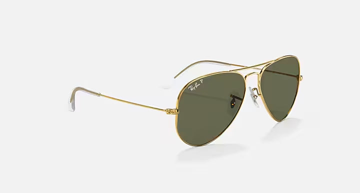 Ray-Ban Aviator Gold &  Green Pilot Sunglasses -Size 55