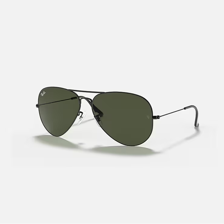 Ray-Ban Aviator LARGE METAL II Black & Green Sunglasses -Size 62