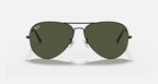 Ray-Ban Aviator LARGE METAL II Black & Green Sunglasses -Size 62
