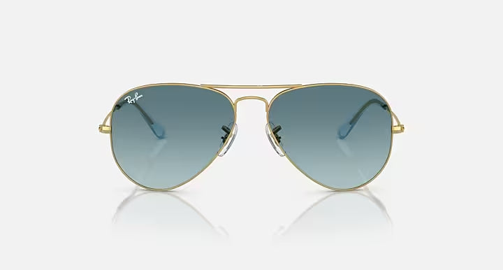 Ray-Ban Aviator Gold & Gradient Blue Sunglasses- Size 58