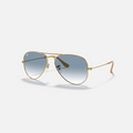 Ray-Ban Aviator Gold & Light Blue Sunglasses Size 62