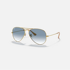 Ray-Ban Aviator Gold & Light Blue Sunglasses Size 62