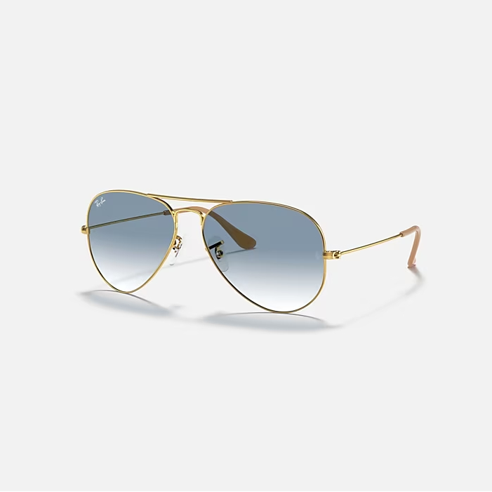 Ray-Ban Aviator Gold & Light Blue Sunglasses Size 62