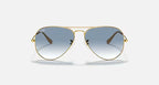 Ray-Ban Aviator Gold & Light Blue Sunglasses Size 62