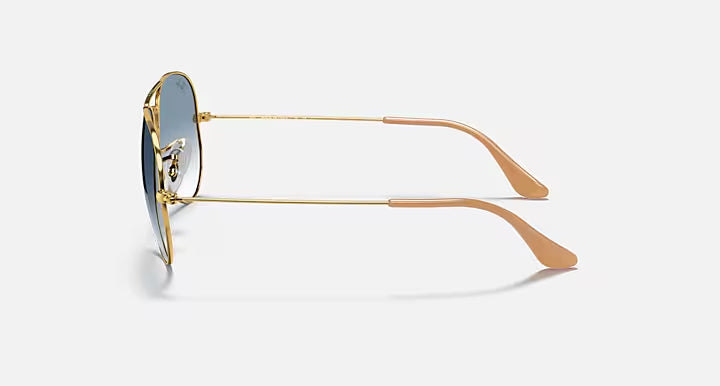 Ray-Ban Aviator Gold & Light Blue Sunglasses Size 62
