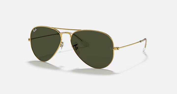 RAY-BAN Aviator Gold & Green Sunglasses-Size 62