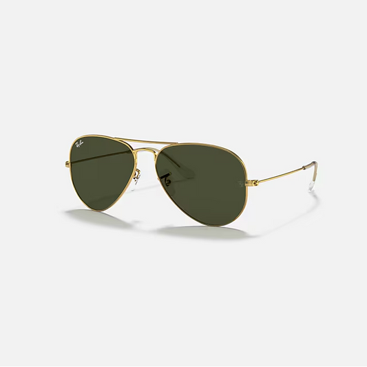 RAY-BAN Aviator Gold & Green Sunglasses-Size 62