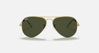 RAY-BAN Aviator Gold & Green Sunglasses-Size 62