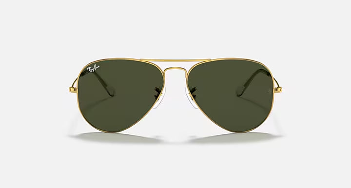 RAY-BAN Aviator Gold & Green Sunglasses-Size 62