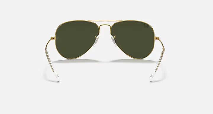 RAY-BAN Aviator Gold & Green Sunglasses-Size 62