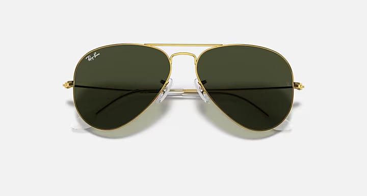 RAY-BAN Aviator Gold & Green Sunglasses-Size 62
