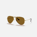 RAY-BAN Aviator Gold & Brown Sunglasses - Size 58