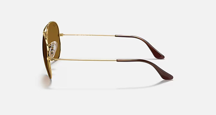 Ray-Ban Aviator  Gold & Brown Sunglasses Size 55