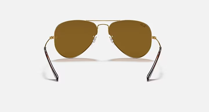Ray-Ban Aviator  Gold & Brown Sunglasses Size 55