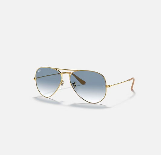 Ray-Ban Aviator Gold & Light Blue Sunglasses-Size 58
