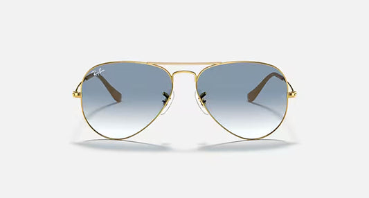 Ray-Ban Aviator Gold & Light Blue Sunglasses-Size 58