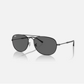 Ray-Ban Black & Dark Grey Sunglasses - Size 57
