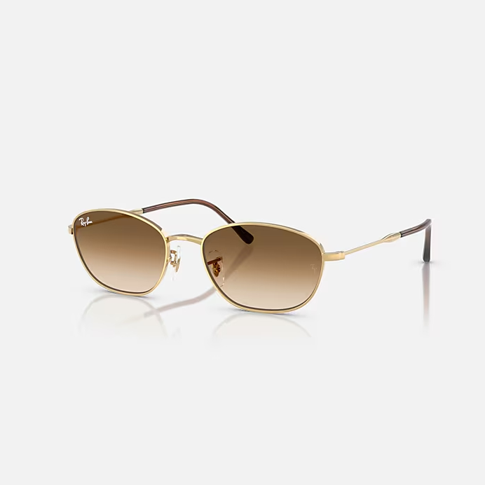RAY-BAN RB3749 Gold & Clear Gradient Brown Sunglasses -Size 55