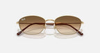 RAY-BAN RB3749 Gold & Clear Gradient Brown Sunglasses -Size 55
