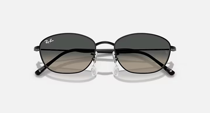 RAY-BAN RB3749 Black & Grey Gradient Irregular Sunglasses For Women L
