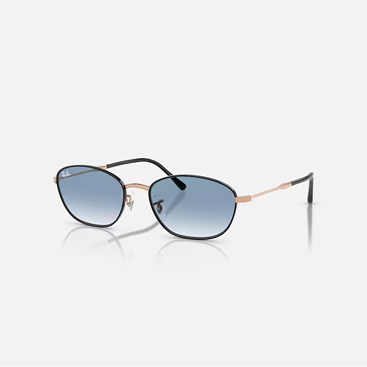RAY-BAN RB3749 Black & Clear Gradient Blue Sunglasses- Size 55