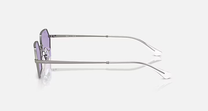 RAY-BAN YEVI BIO-BASED Gunmetal & Violet Irregular Sunglasses For Unisex L