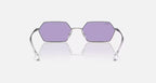 RAY-BAN YEVI BIO-BASED Gunmetal & Violet Irregular Sunglasses For Unisex L