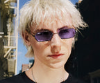 RAY-BAN YEVI BIO-BASED Gunmetal & Violet Irregular Sunglasses For Unisex L