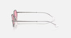 RAY-BAN YEVI BIO-BASED Gunmetal & Pink Irregular Sunglasses For Unisex L