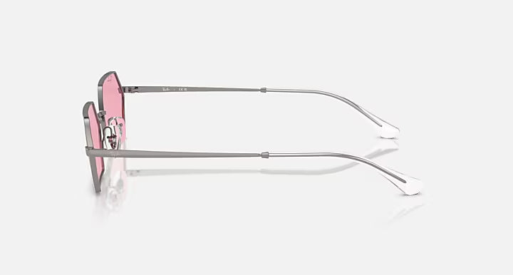 RAY-BAN YEVI BIO-BASED Gunmetal & Pink Irregular Sunglasses For Unisex L