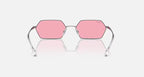 RAY-BAN YEVI BIO-BASED Gunmetal & Pink Irregular Sunglasses For Unisex L