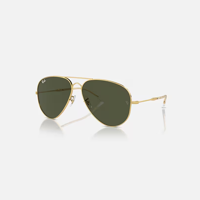 RAY-BAN OLD AVIATOR Arista Gold & Green Pilot Sunglasses For Unisex XXL