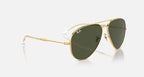 RAY-BAN OLD AVIATOR Arista Gold & Green Pilot Sunglasses For Unisex XXL