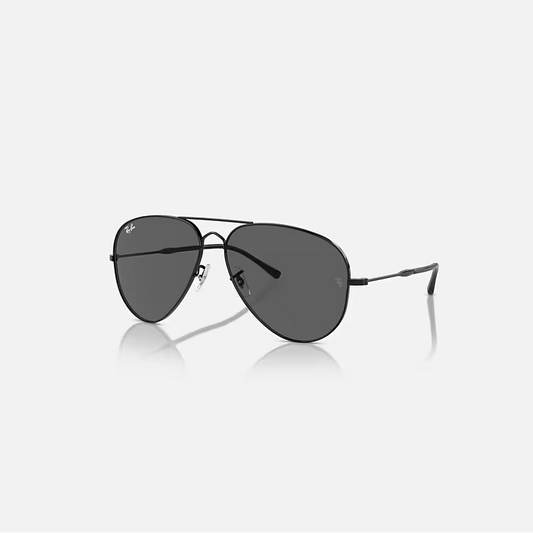 RAY-BAN Aviator Black & Dark Grey Sunglasses- Size 62