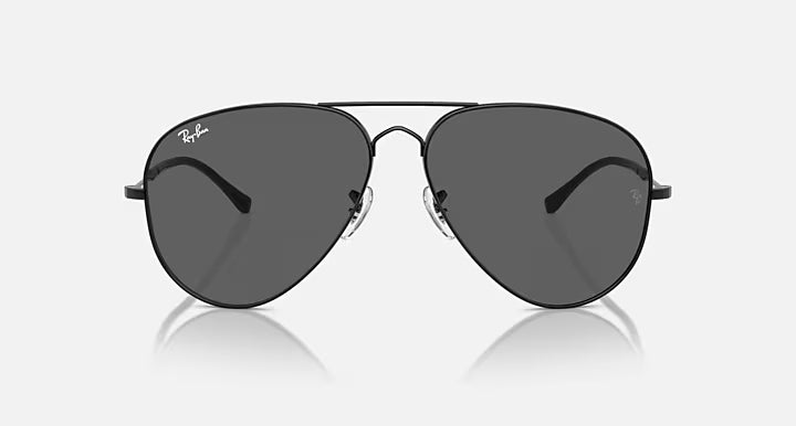 RAY-BAN Aviator Black & Dark Grey Sunglasses- Size 62