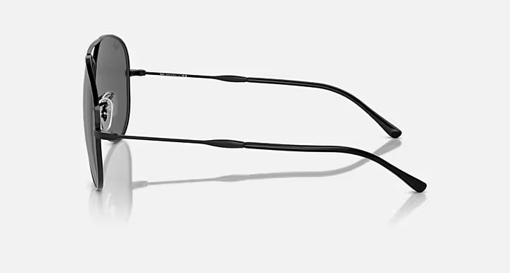 RAY-BAN Aviator Black & Dark Grey Sunglasses- Size 62