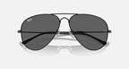 RAY-BAN Aviator Black & Dark Grey Sunglasses- Size 62