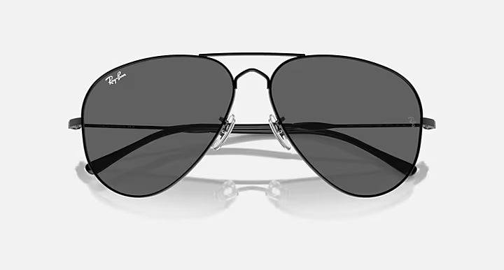 RAY-BAN Aviator Black & Dark Grey Sunglasses- Size 62