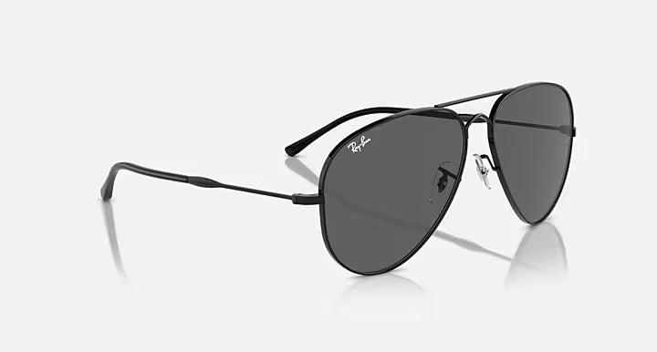 RAY-BAN Aviator Black & Dark Grey Sunglasses- Size 62