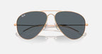 RAY-BAN OLD AVIATOR Rose Gold & Blue Pilot Sunglasses For Unisex XL
