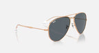 RAY-BAN OLD AVIATOR Rose Gold & Blue Pilot Sunglasses For Unisex XL