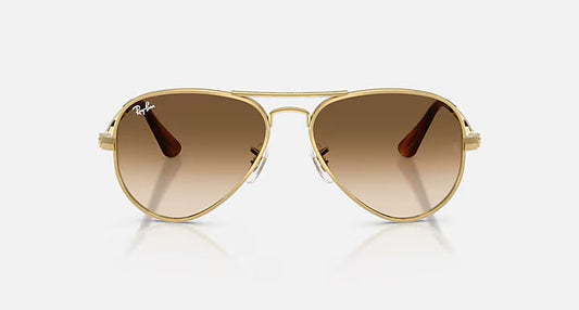 RAY-BAN AVIATOR MAX Arista Gold & Clear Gradient Brown Pilot Sunglasses For Unisex XL