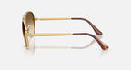 RAY-BAN AVIATOR MAX Arista Gold & Clear Gradient Brown Pilot Sunglasses For Unisex XL