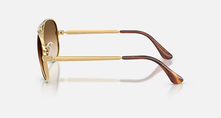 RAY-BAN AVIATOR MAX Arista Gold & Clear Gradient Brown Pilot Sunglasses For Unisex XL