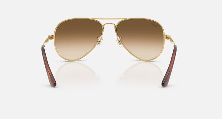 RAY-BAN AVIATOR MAX Arista Gold & Clear Gradient Brown Pilot Sunglasses For Unisex XL